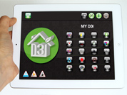 iPAD con applicativo My D3I per i sistemi integrati di allarme e domotica DOMUS360 HOME della D3I.